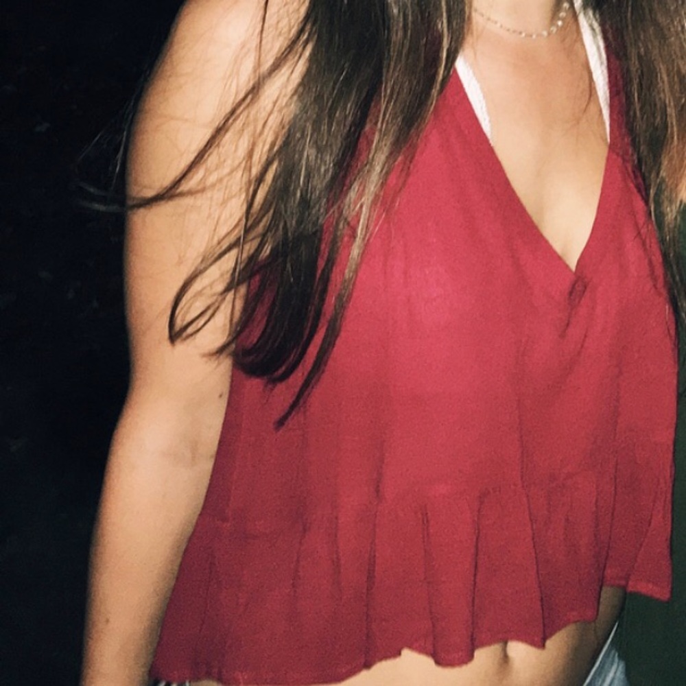 Red crop top
